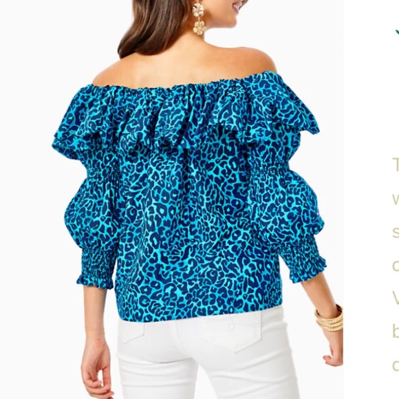 🛍NWT!! Lilly Pulitzer Beatrix Top- Oyster Bay Navy “My Favorite Spot” NWT!!!🛍 - Picture 2 of 14